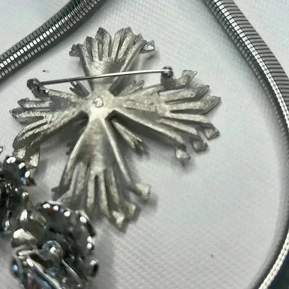 Rare Vintage Coro Silver snake necklace earrings brooch pin set - Picture 5 of 6